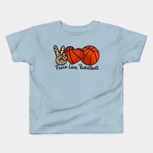 Peace Love And Basketball Kids T-Shirt